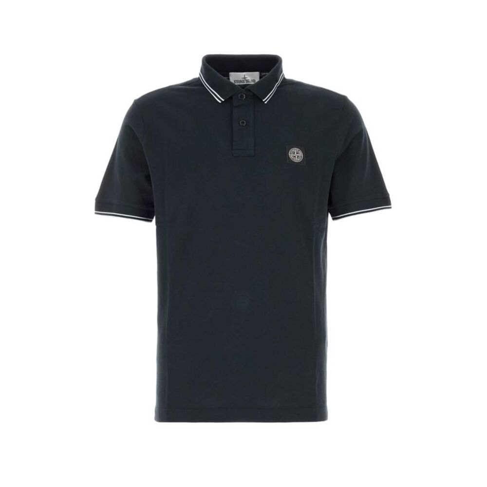 Stone Island Men Midnight Blue Stretch Piquet Polo Shirt